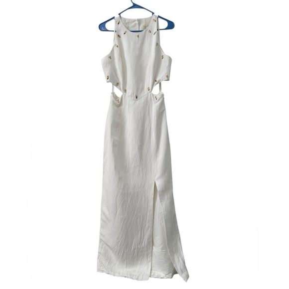 Cache Dresses & Skirts - Vtg CACHE Dress Womens off white size 10 Linen blend